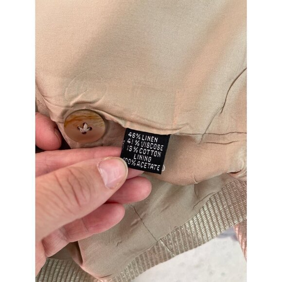 Linda Allard Ellen Tracy Blazer Size 12 Womens Vintage Gold Linen Viscose Cotton - Picture 6 of 15